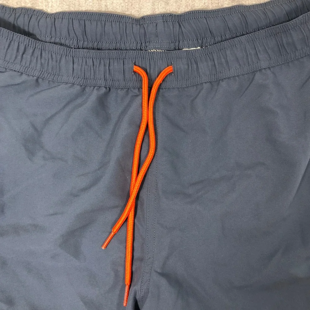 The Normal Brand Swim Trunks Men's XXL Blue Orange Drawstring Mesh Lined Pockets